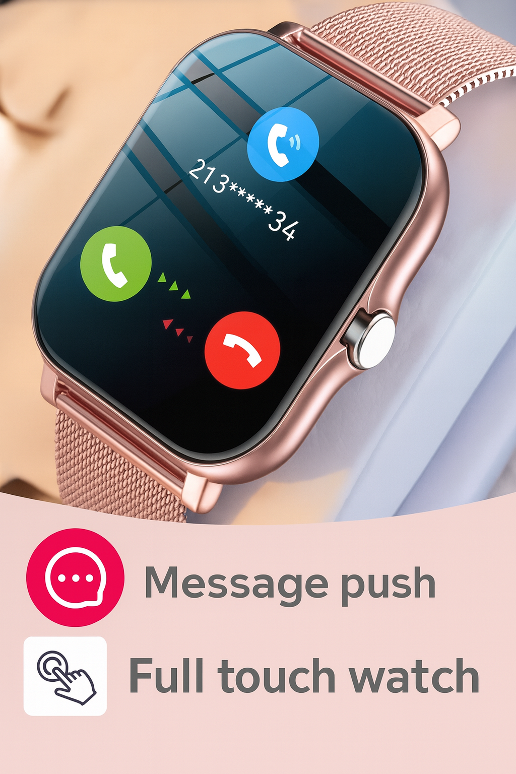 VitaCall™ 1.44” Smartwatch – HD Skärm, Samtalsfunktion & Hälsomätning | iPhone & Android